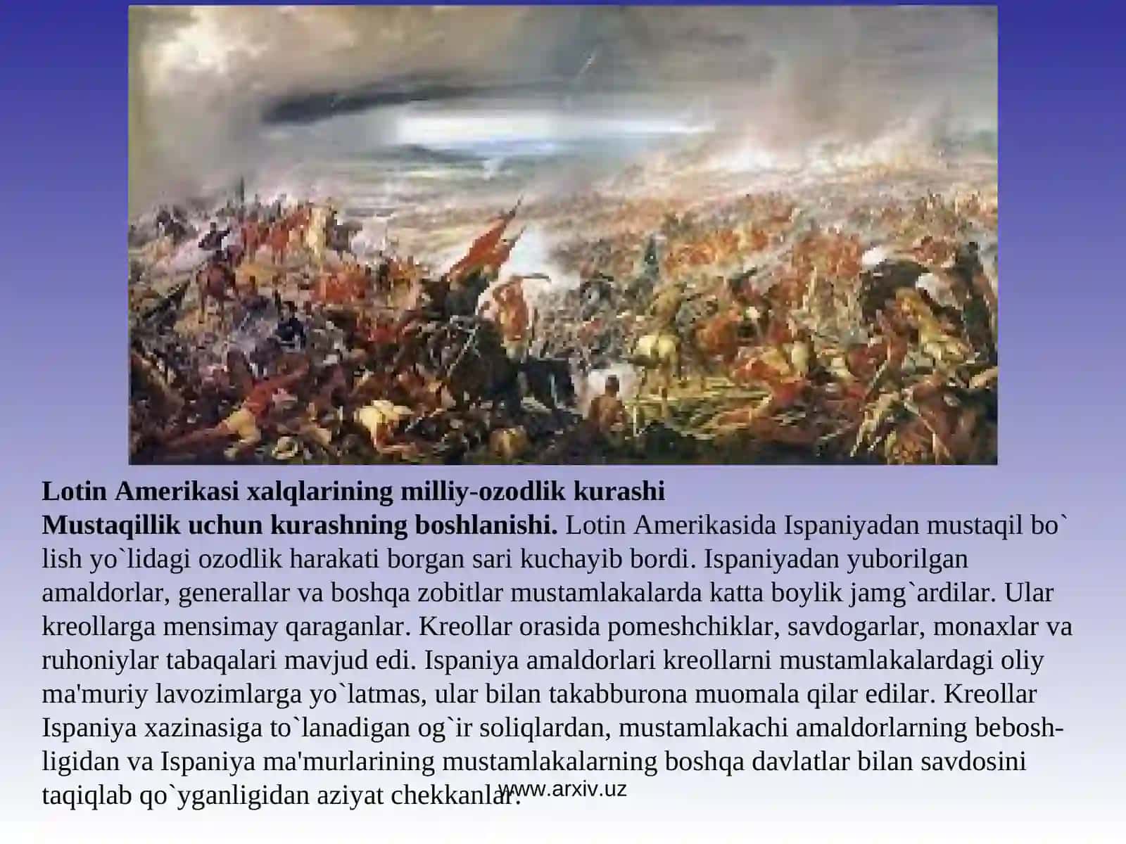LOTIN AMERIKASI VA AFRIKA MAMLAKATLARIDA MILLIY OZODLIK KURASHLARI. 2