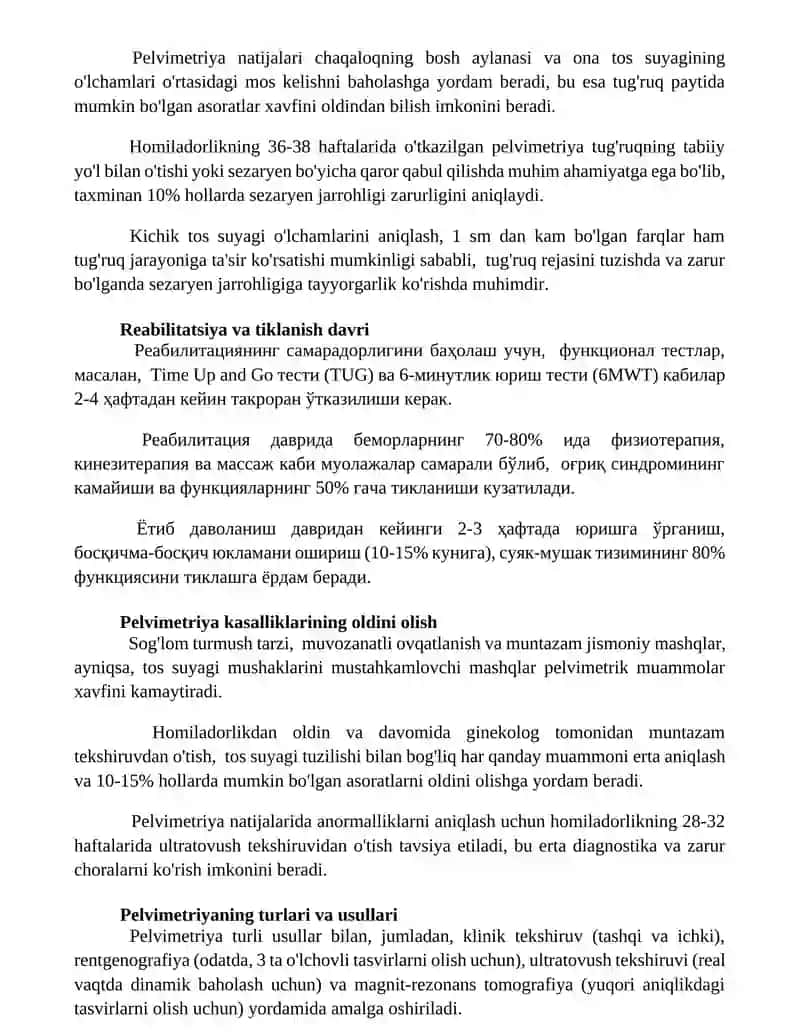 Pelometrik kasalligi haqida 2