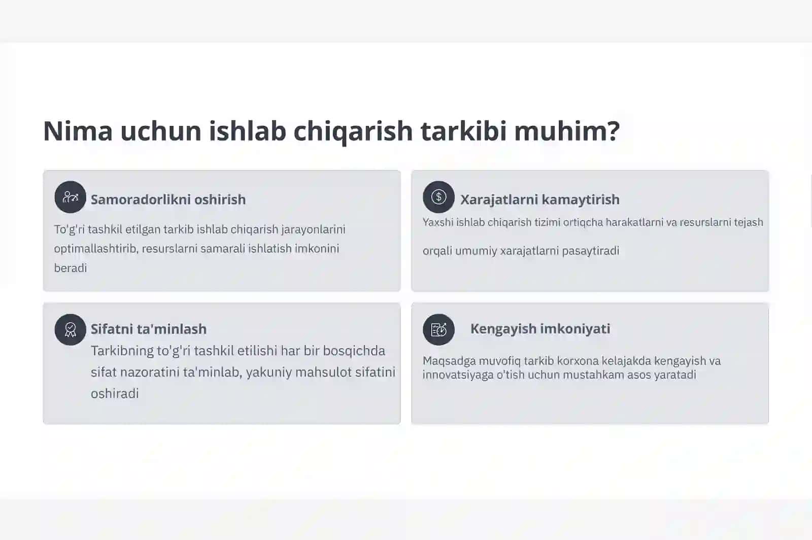 Korxonaning ishlab chiqarish tarkibi va uning turlari 2