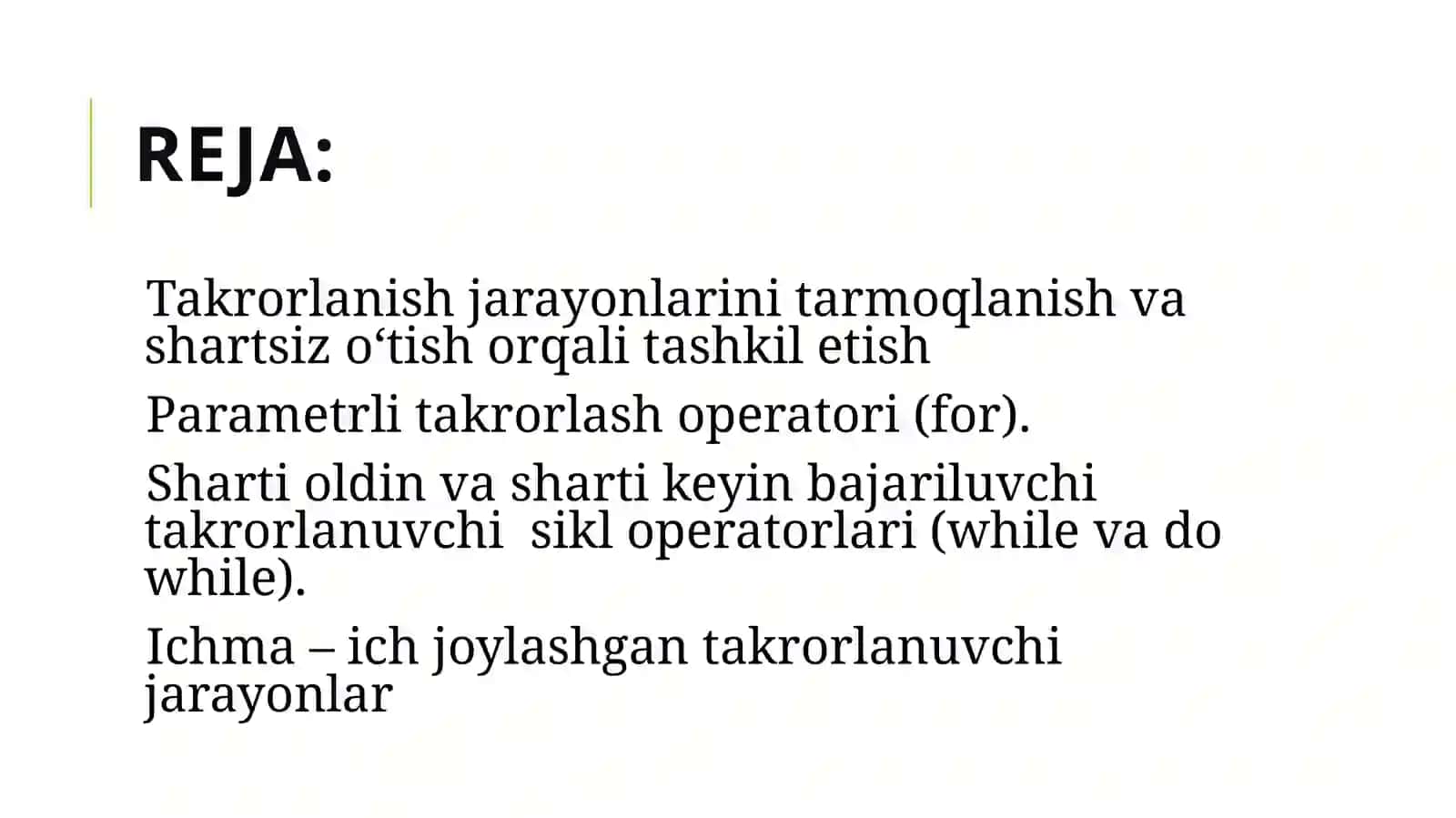 Takrorlanishoperatorlari 2