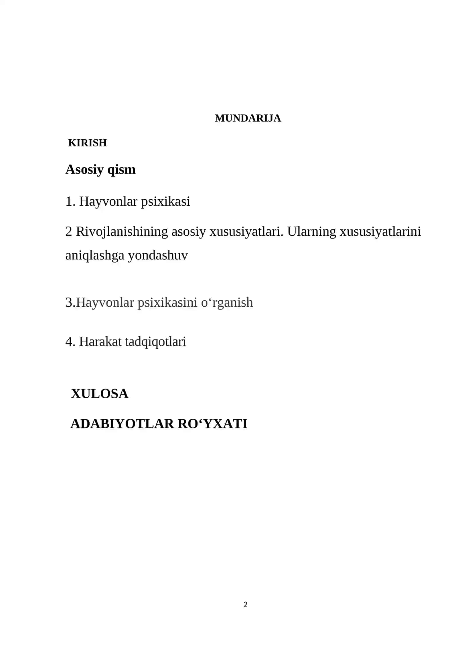 "Hayvonlar psixikasi rivojlanishining asosiy xususiyatlari va ularning xususiyatlarini aniqlashga yondashuv (Leontiev)" 2