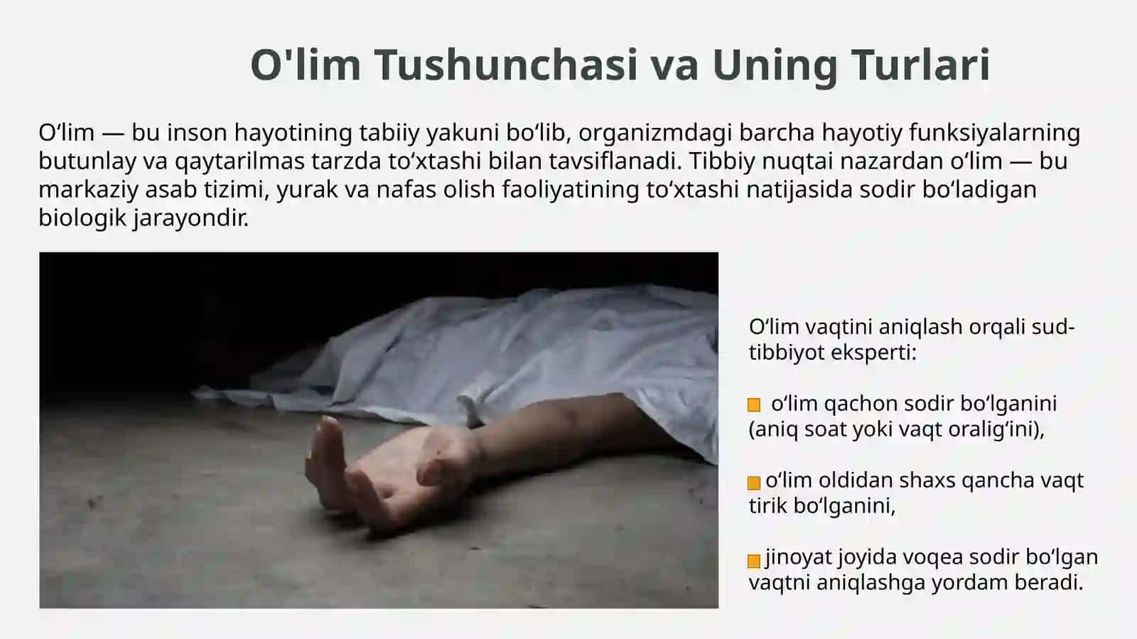 O’lim vaqtini aniqlash 2
