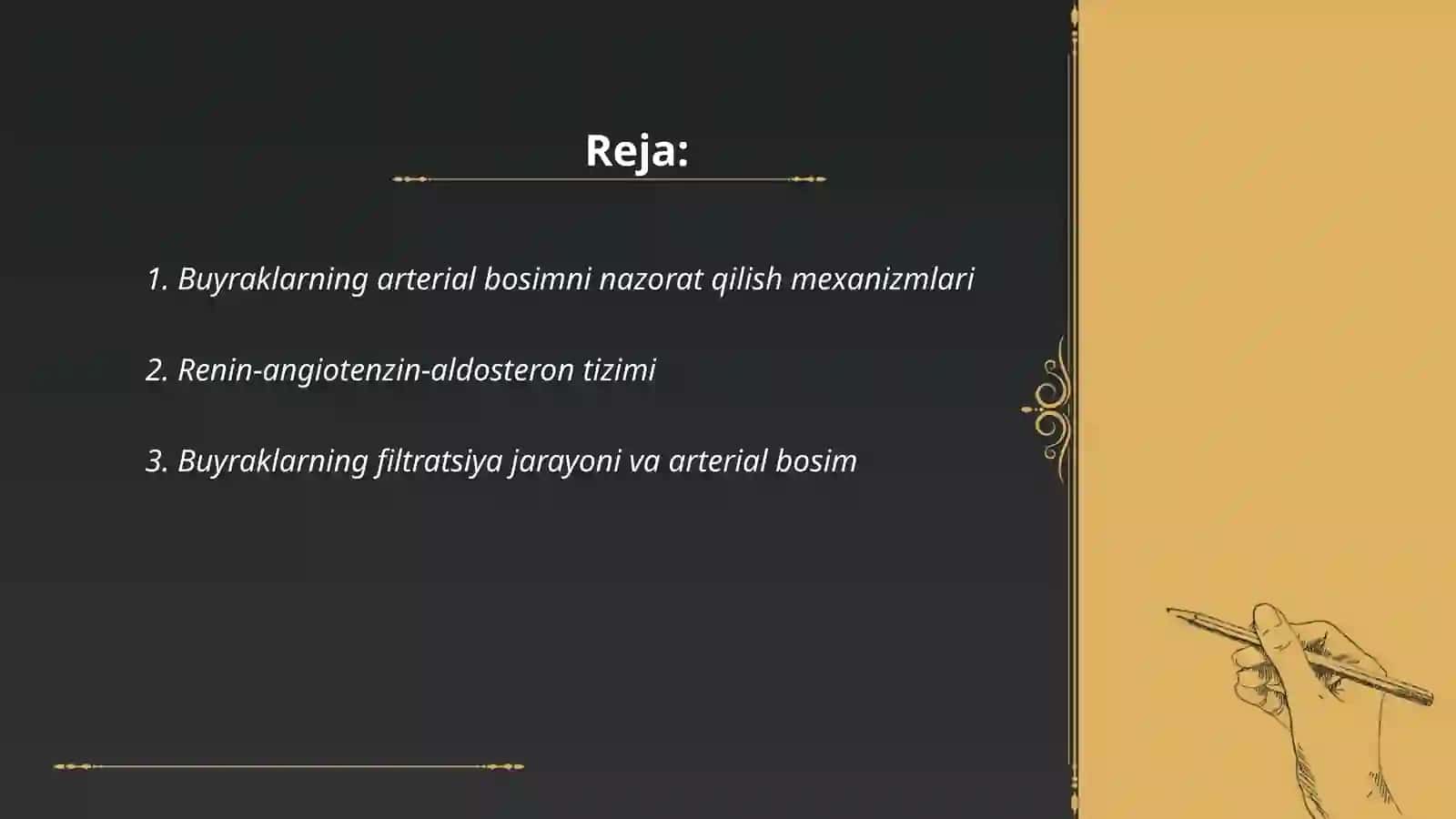 Arterial bosimning boshqariluvida buyraklarning roli 2