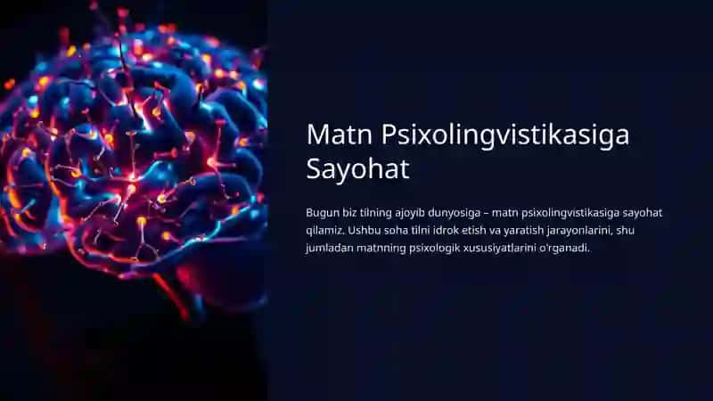Matn Psixolingvistikasiga Sayohat 2