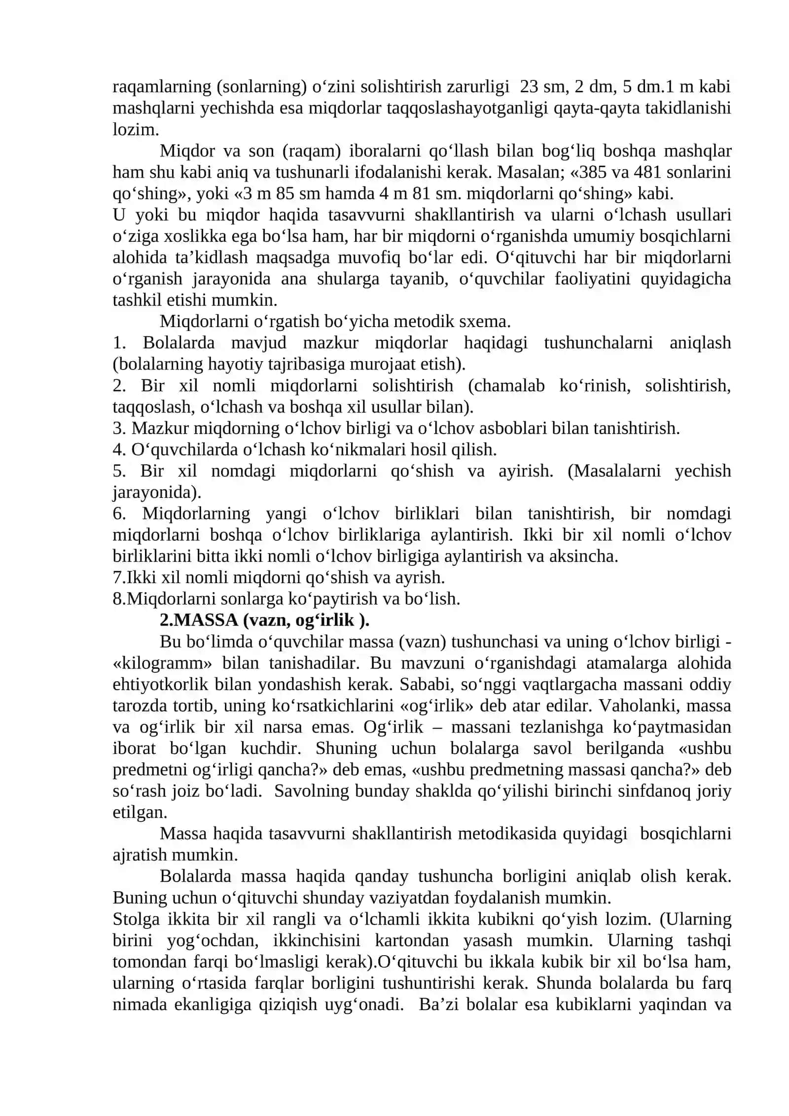 Boshlang‘ich sinflarda asosiy miqdorlar va ularni o‘lchov birliklarini o‘rgatish metodikasi. Uzunlik va yuza o‘lchov birliklari 2