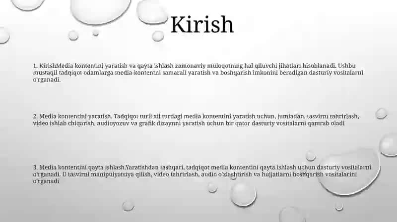 Media Matnni Yaratish Va Qayta Ishlashning Dasturiy Vositalar 2