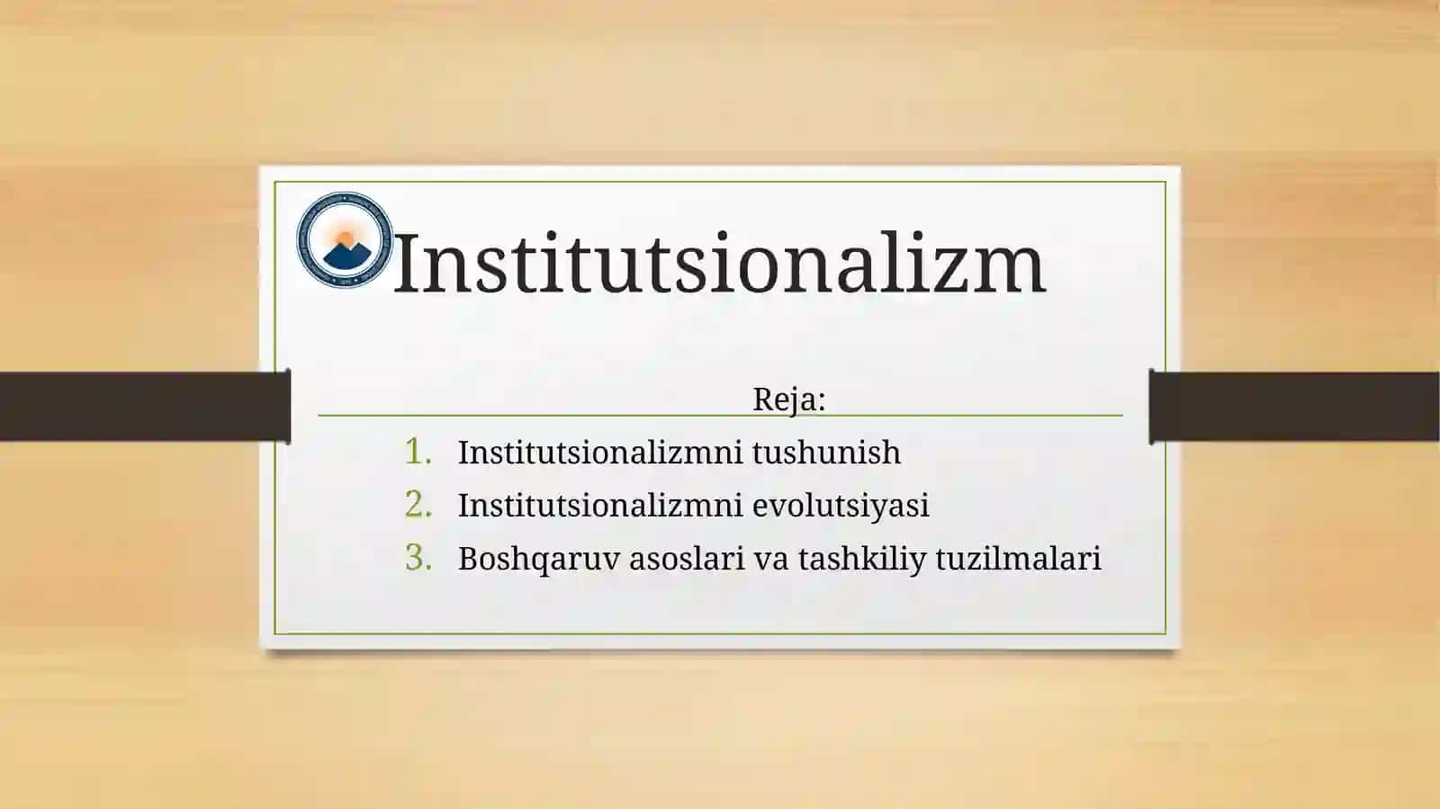 Institutsionalizm 2
