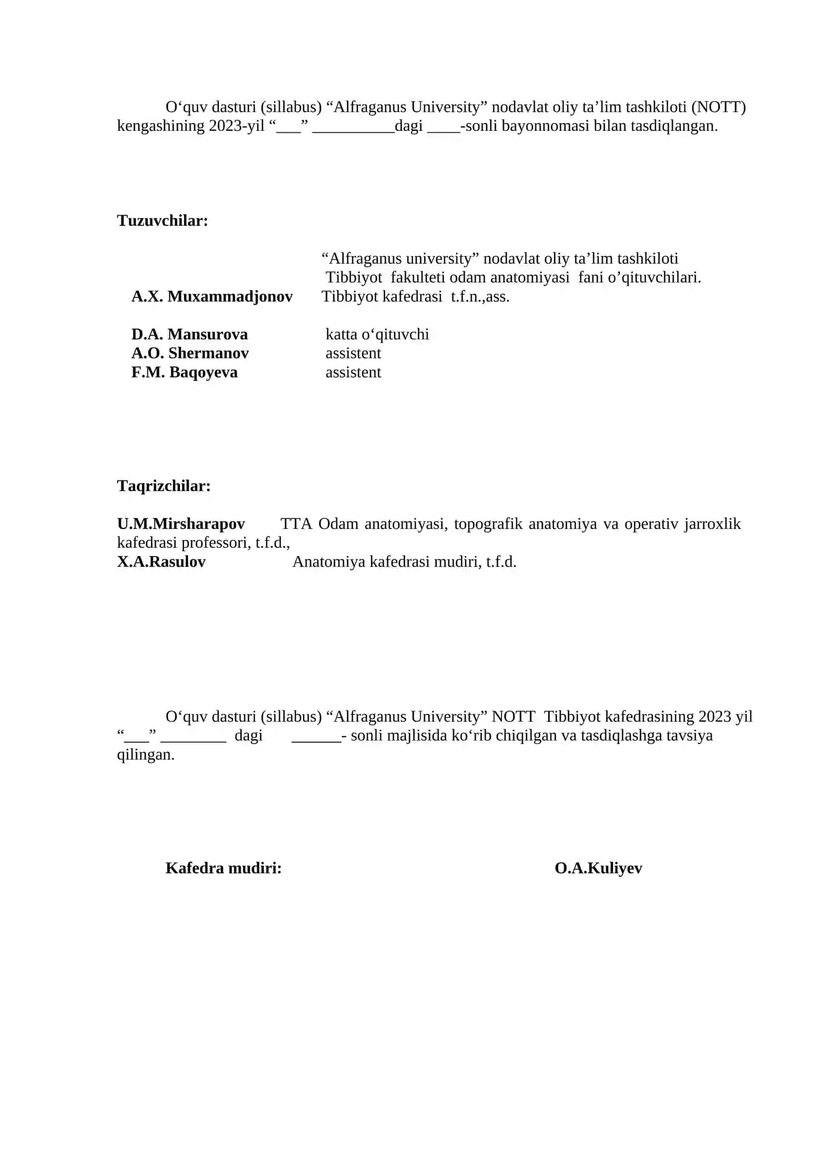 Odam Anatomiyasi Sillabusi 2