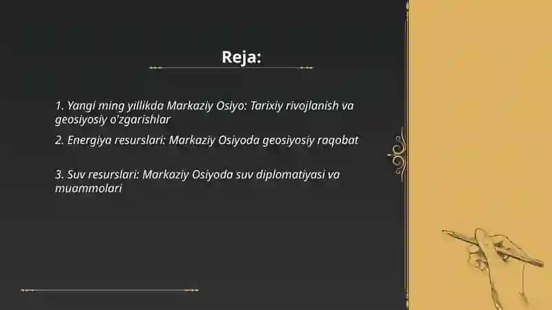 Yangi ming yillikda Markaziy Osiyo mintaqasidagi geosiyosiy jarayonlar 2