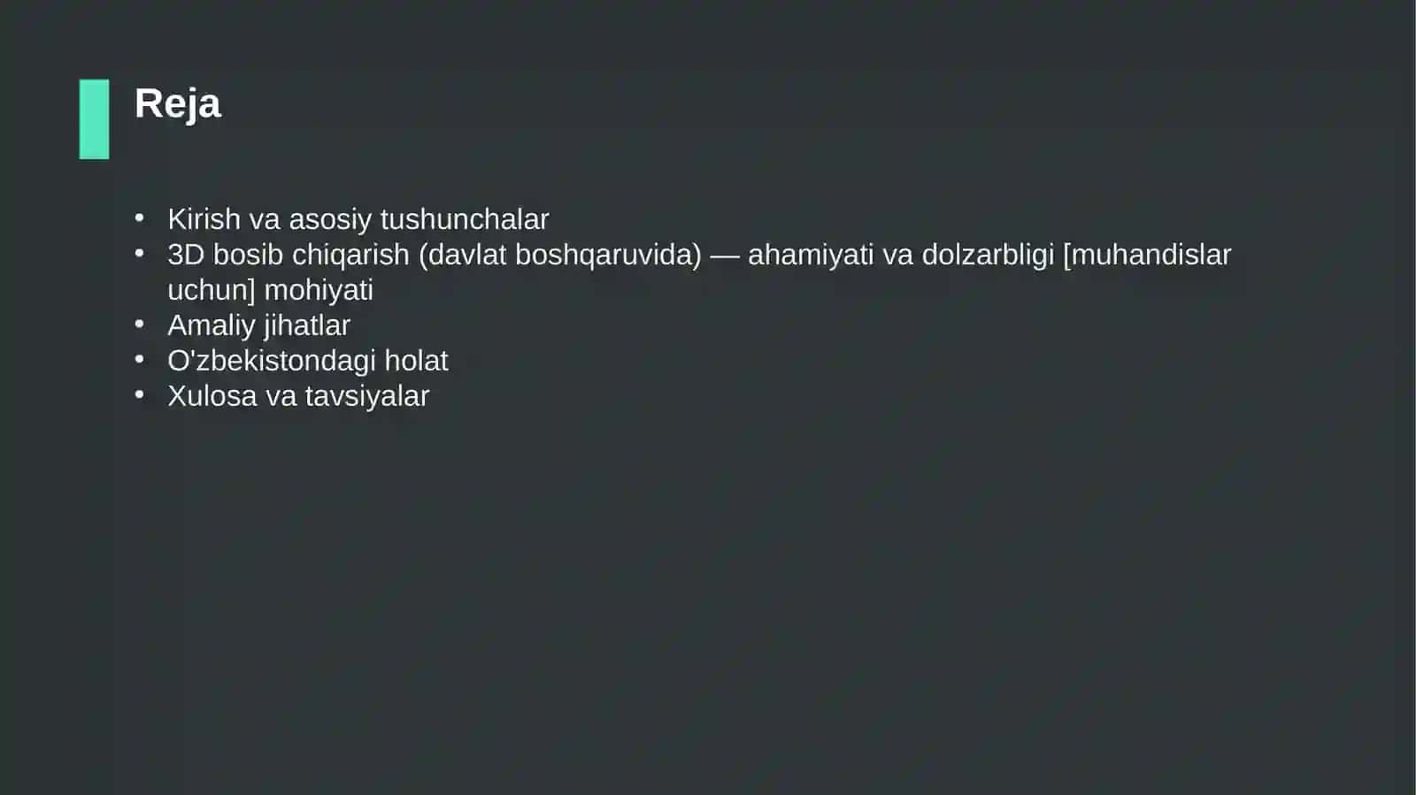3D bosib chiqarish (davlat boshqaruvida) — ahamiyati va dolzarbligi [muhandislar uchun] 2