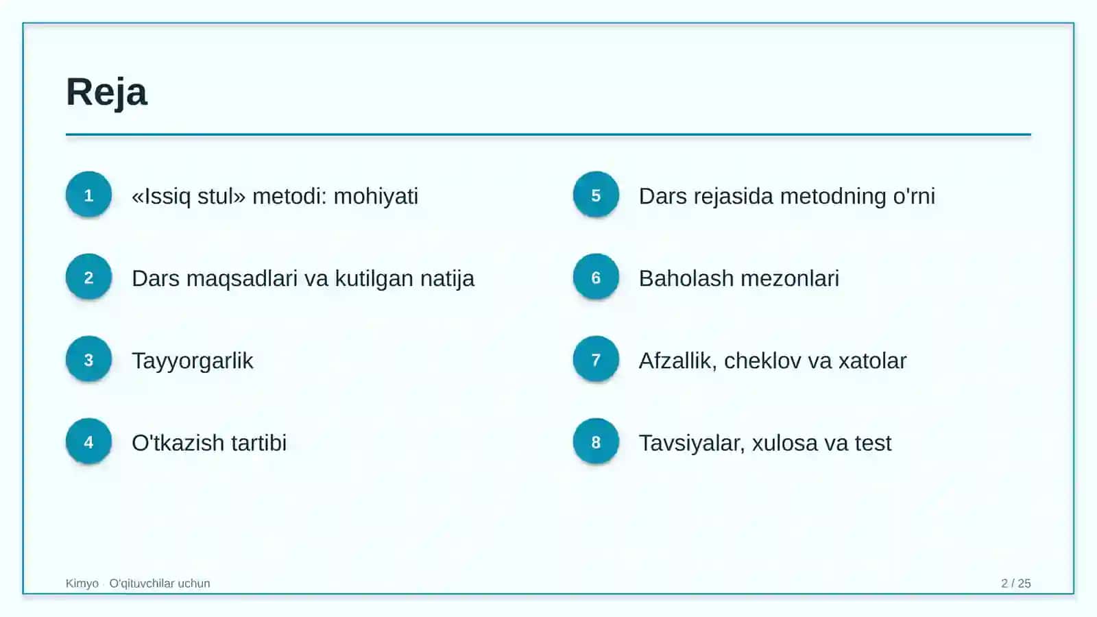 kimyo darslarida issiq stul metodidan foydalanish 7684 2