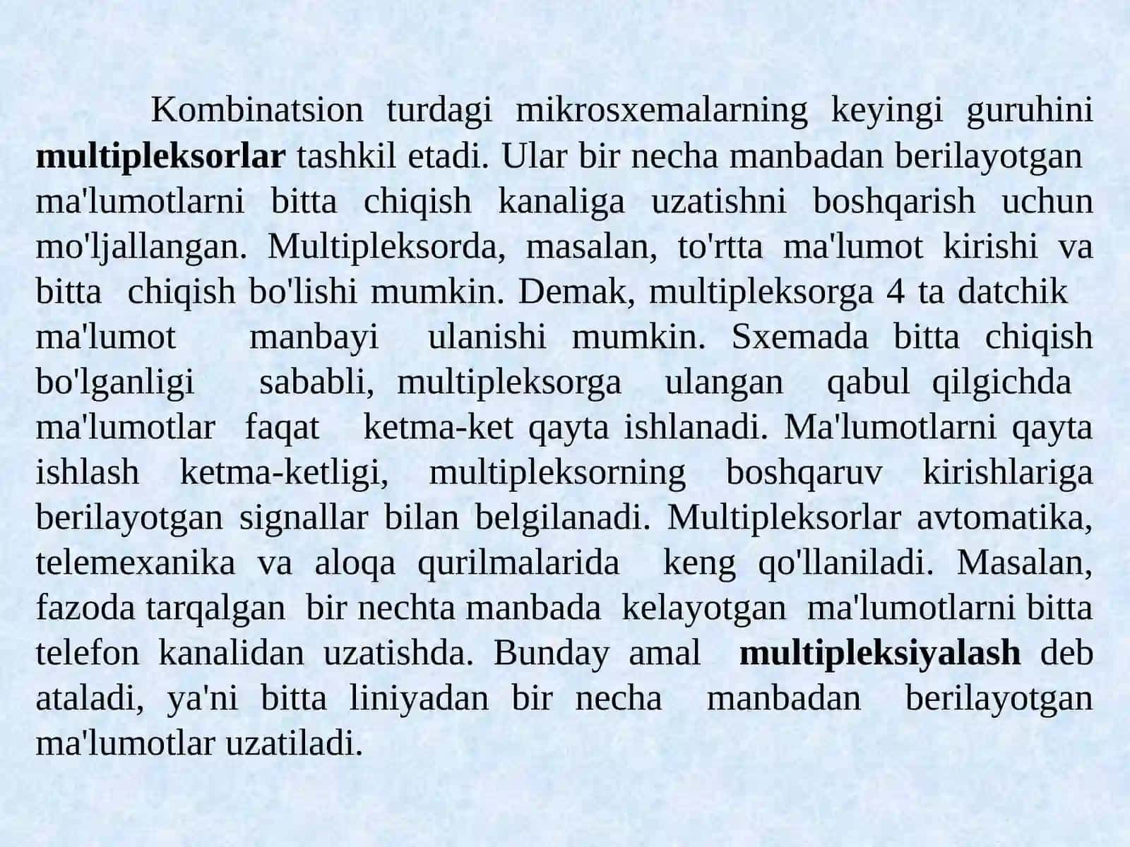 Multipleksor va dimultipleksorlar 2