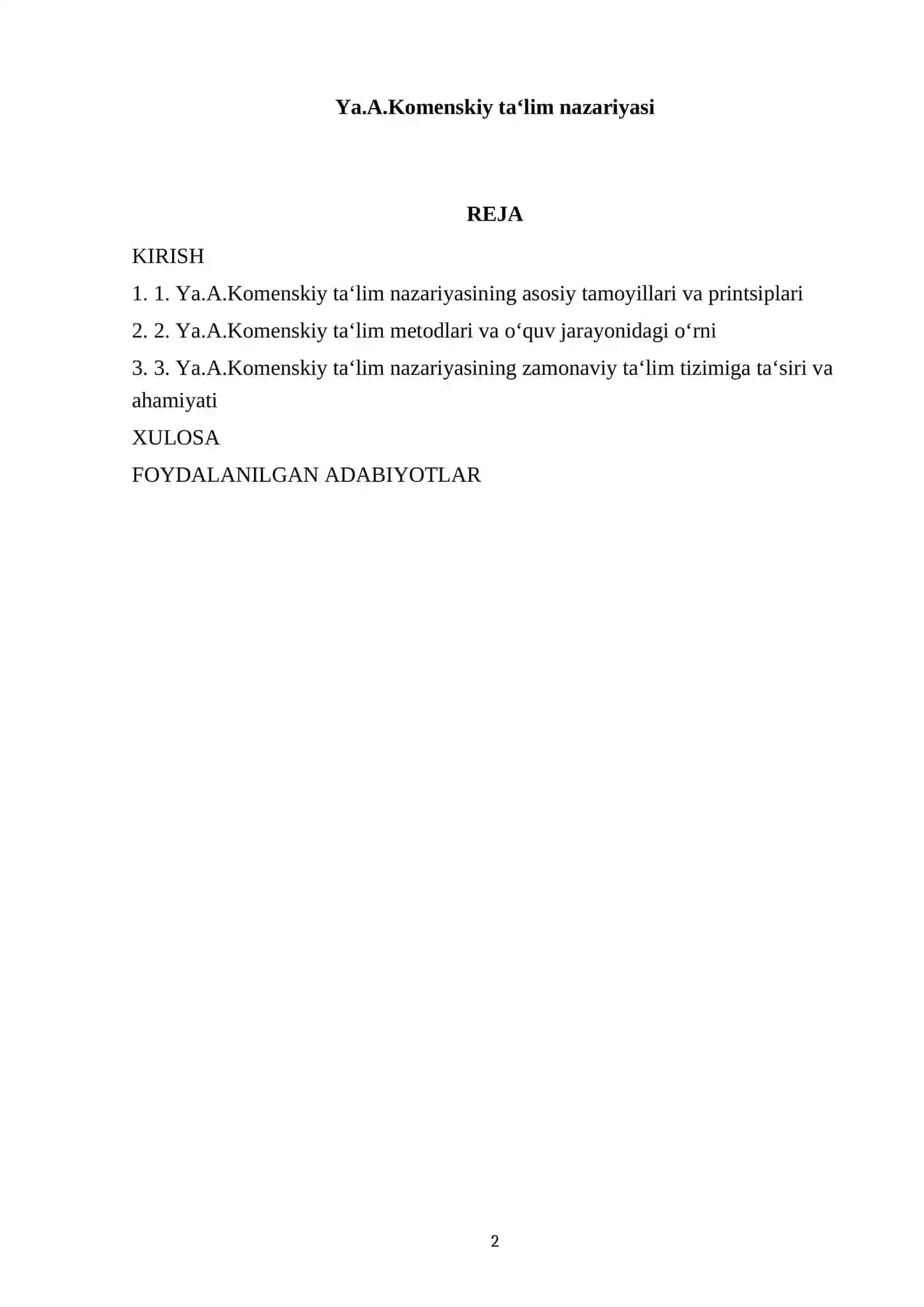 Ya.A.Komenskiy ta‘lim nazariyasi 2
