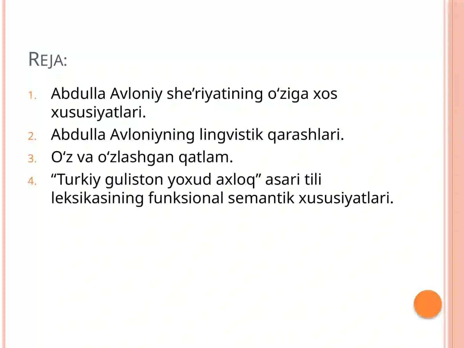 Abdulla Avloniyning “Turkiy guliston yoxud axloq” asari leksikasi 2