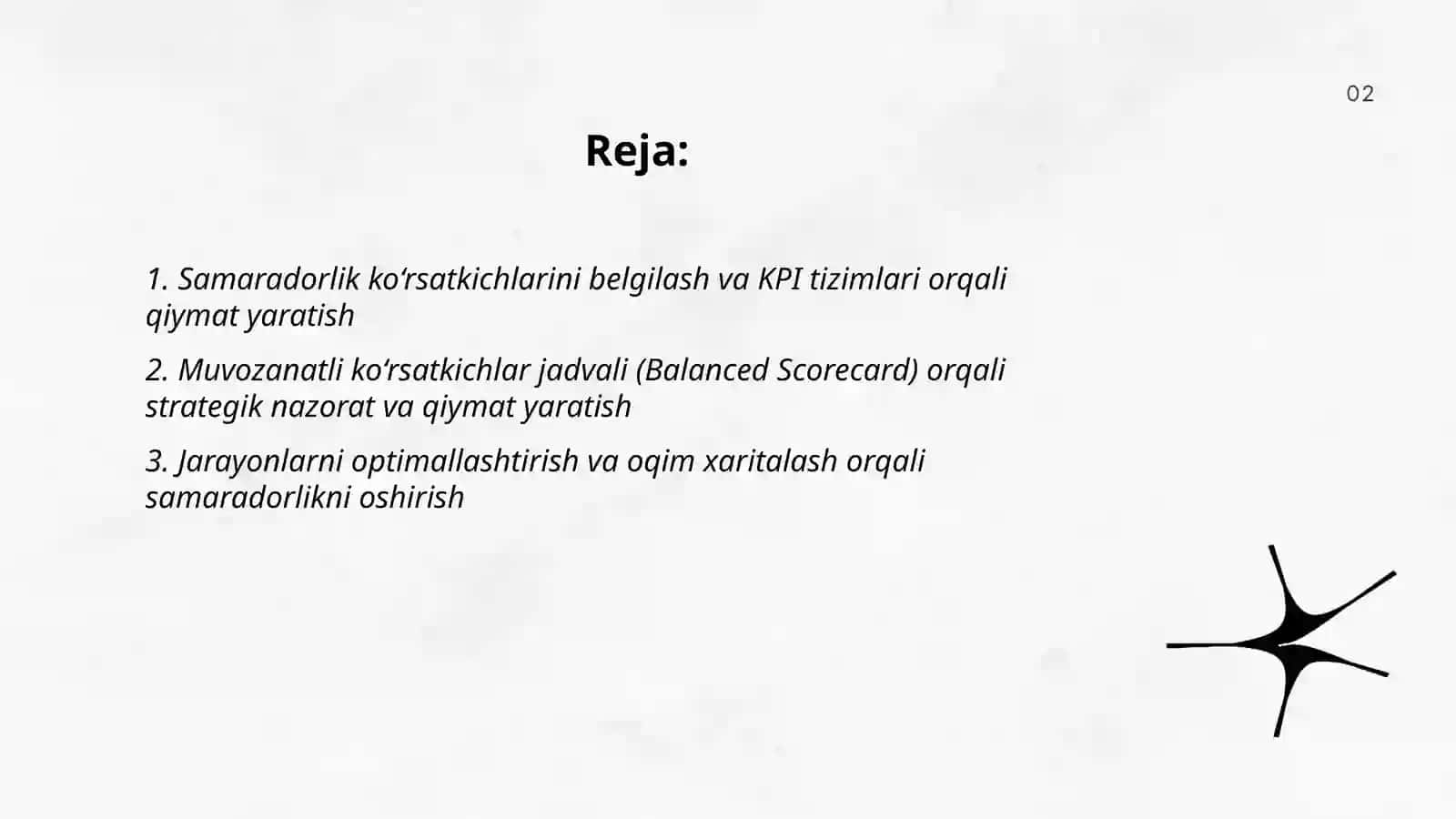 Samaradorlikni boshqarish va nazorat qilish orqali qiymat yaratish mexanizmlari 2