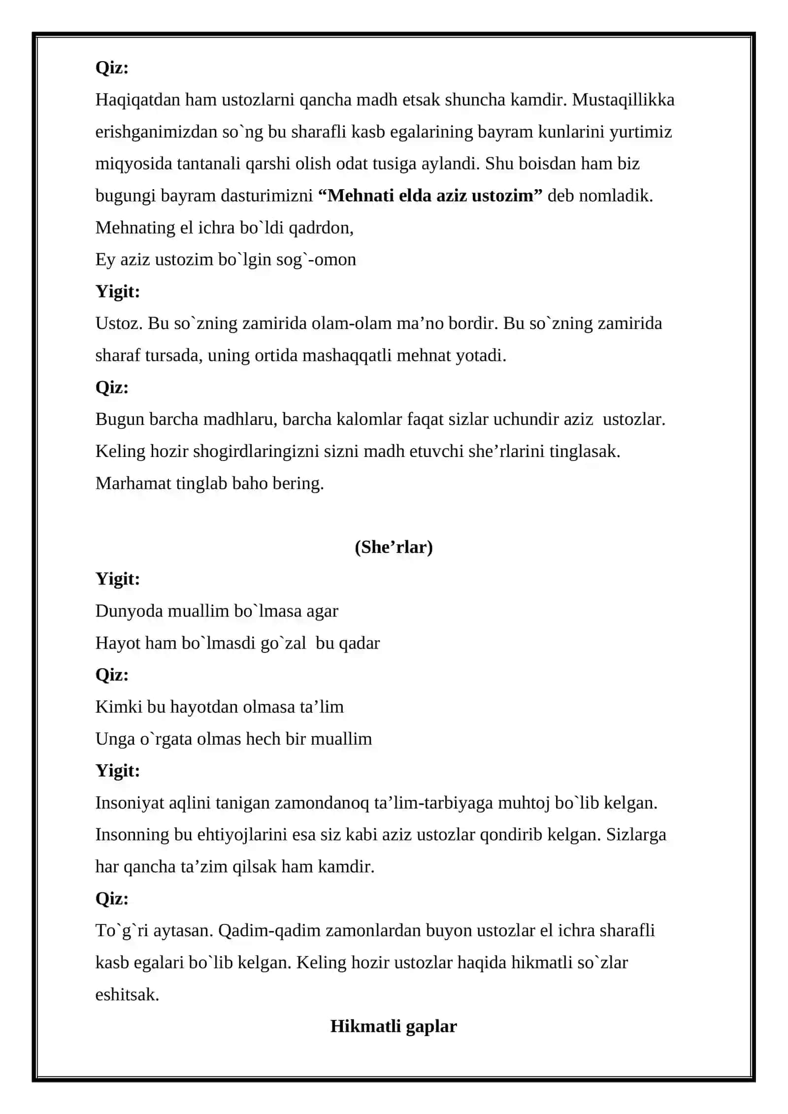 1-oktabr bayrami senariy 2