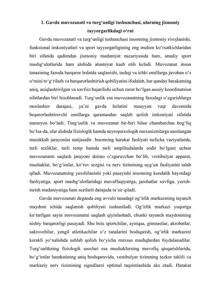 Gavda muvozanatini qobiliyatini turgʻunligini tekshirish 2