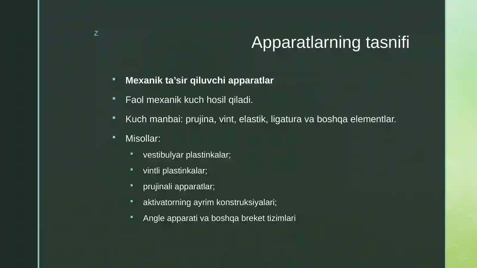 Ortodontiya da apparatlar bilan davolash usuli 2