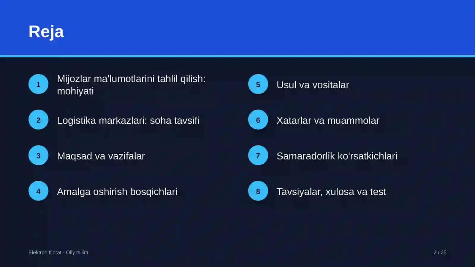 Logistika markazlarida mijozlar ma'lumotlarini tahlil qilish 2