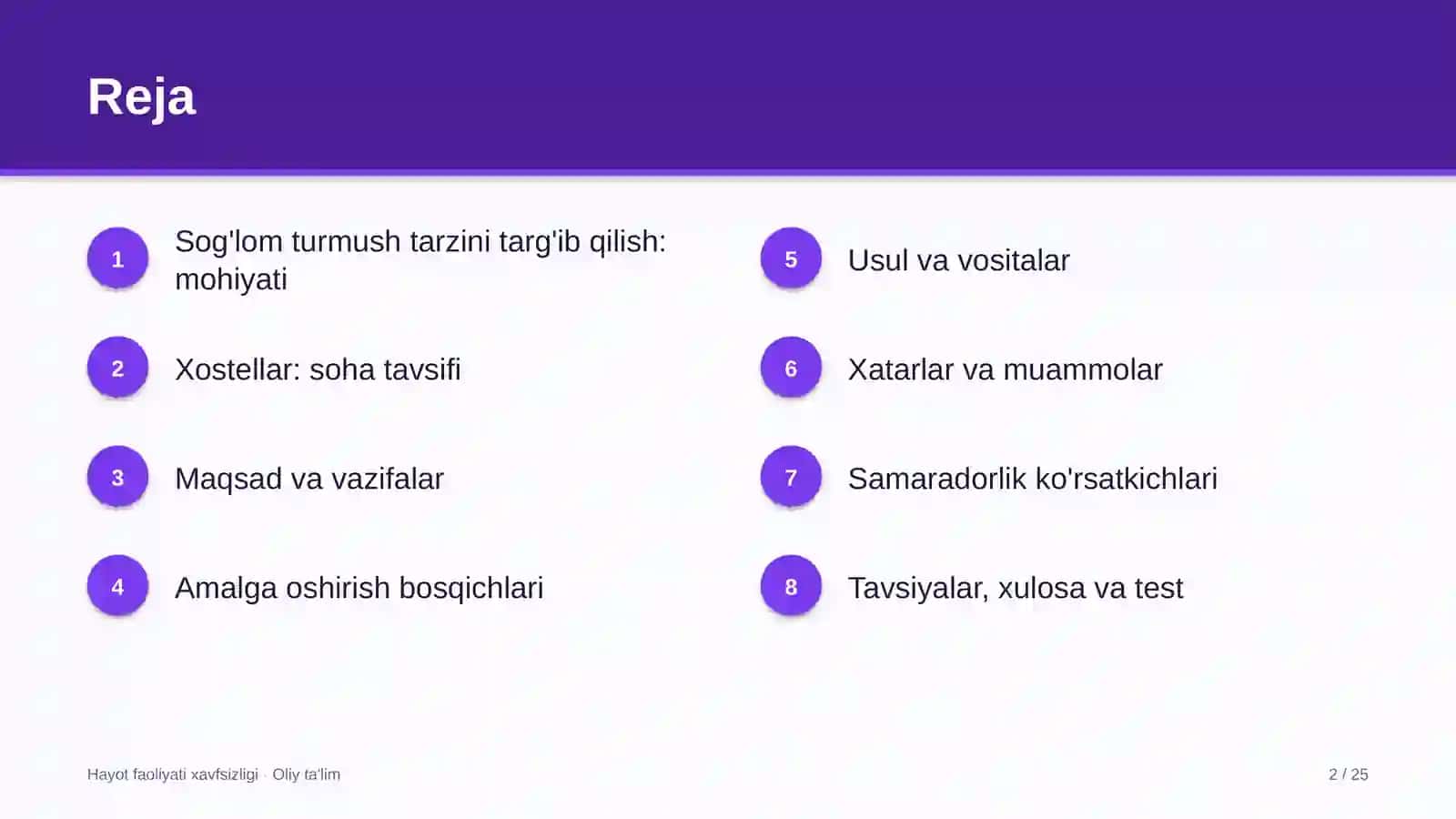 Xostellarda sog'lom turmush tarzini targ'ib qilish 2