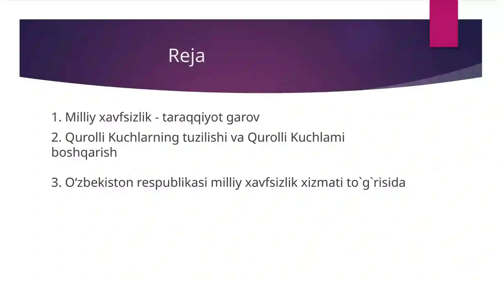 Milliy xafsizlikni taminlash borasida amalga oshirilgan ishlar 2