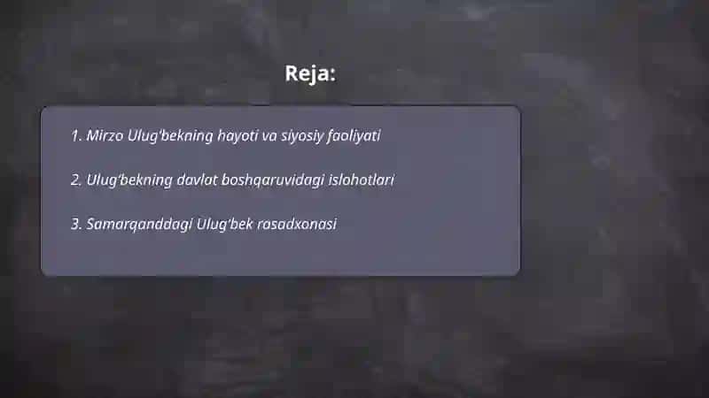 Mirzo Ulugʻbekning Hayoti 2