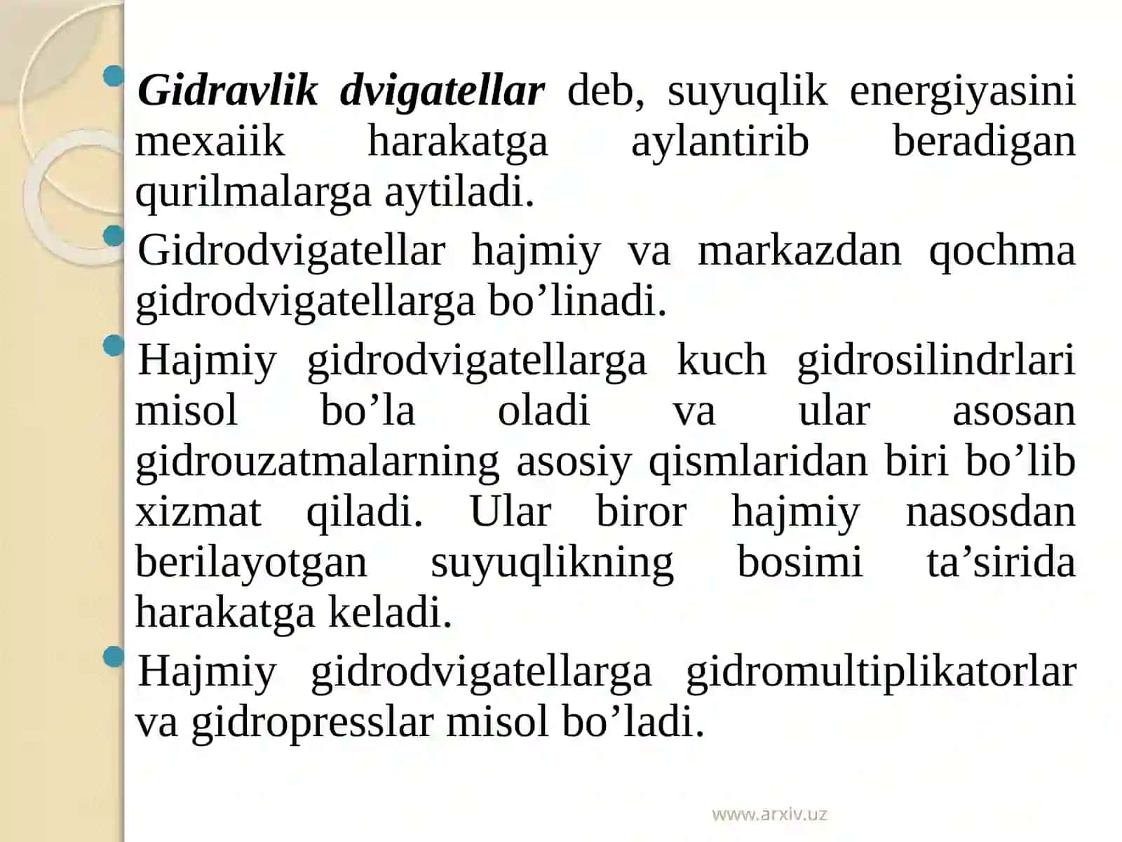 Gidravlik dvigatellar 2
