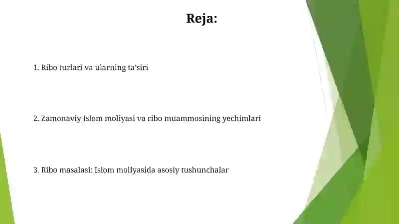 Islom moliyasida ribo masalasi 2