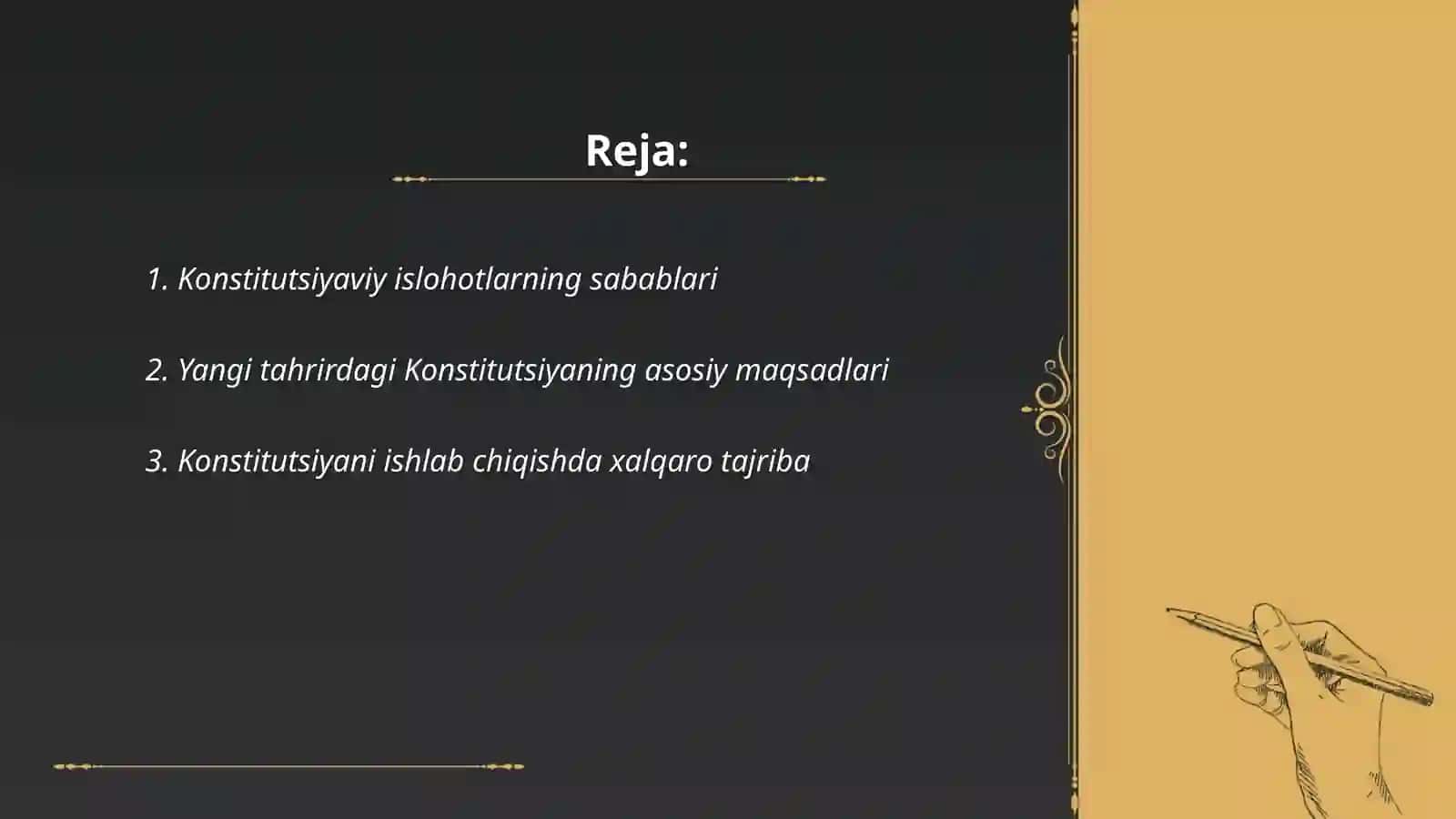 Yangi tahrirdagi Oʻzbekiston Respublikasi Konstitutsiyasining qabul qilinishi 2