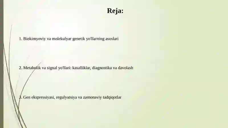 Biokimyoviy va molekulyar genetikyoʻli 2