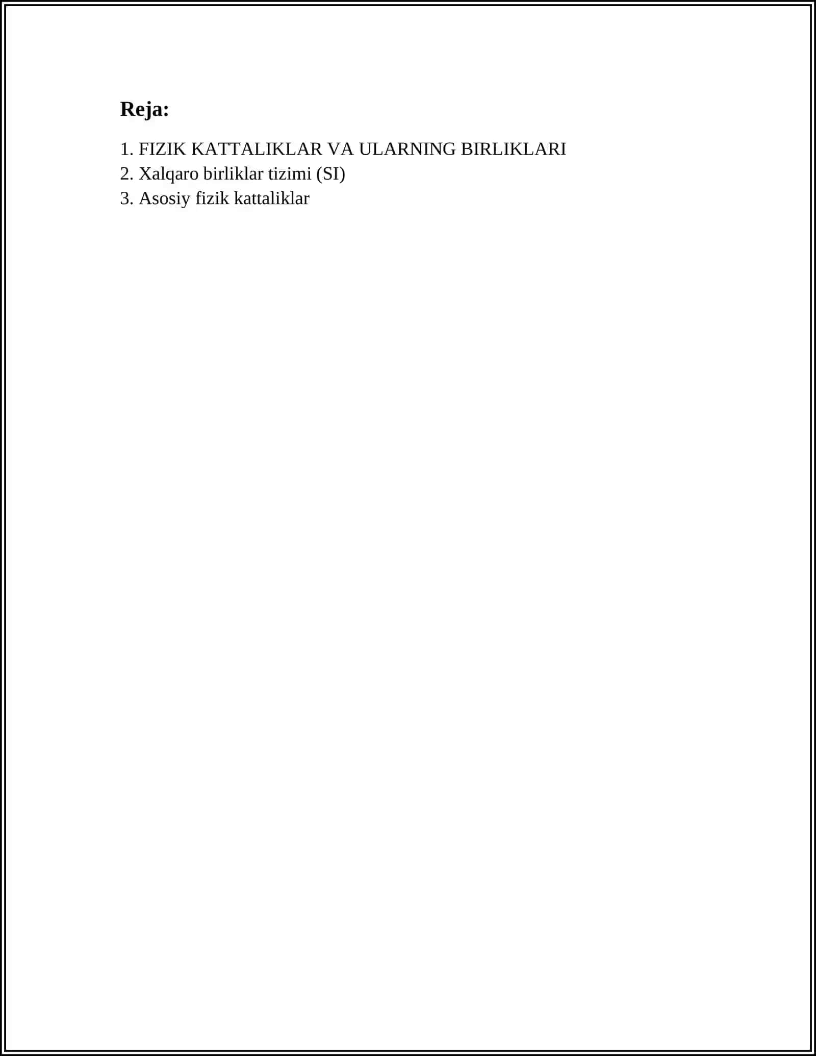 FIZIK KATTALIKLAR VA ULARNING BIRLIKLARI. XATOLIKLAR NAZARIYASI 2