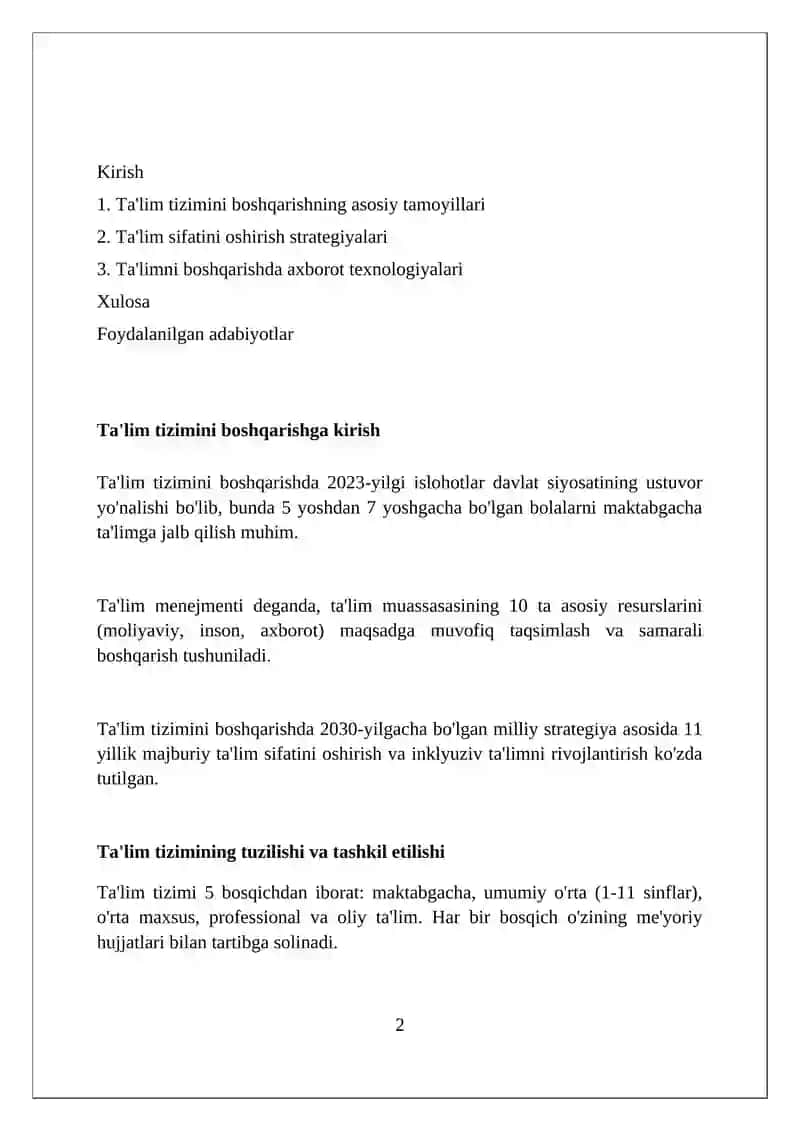 Talim tizimi boshqaruvi 2