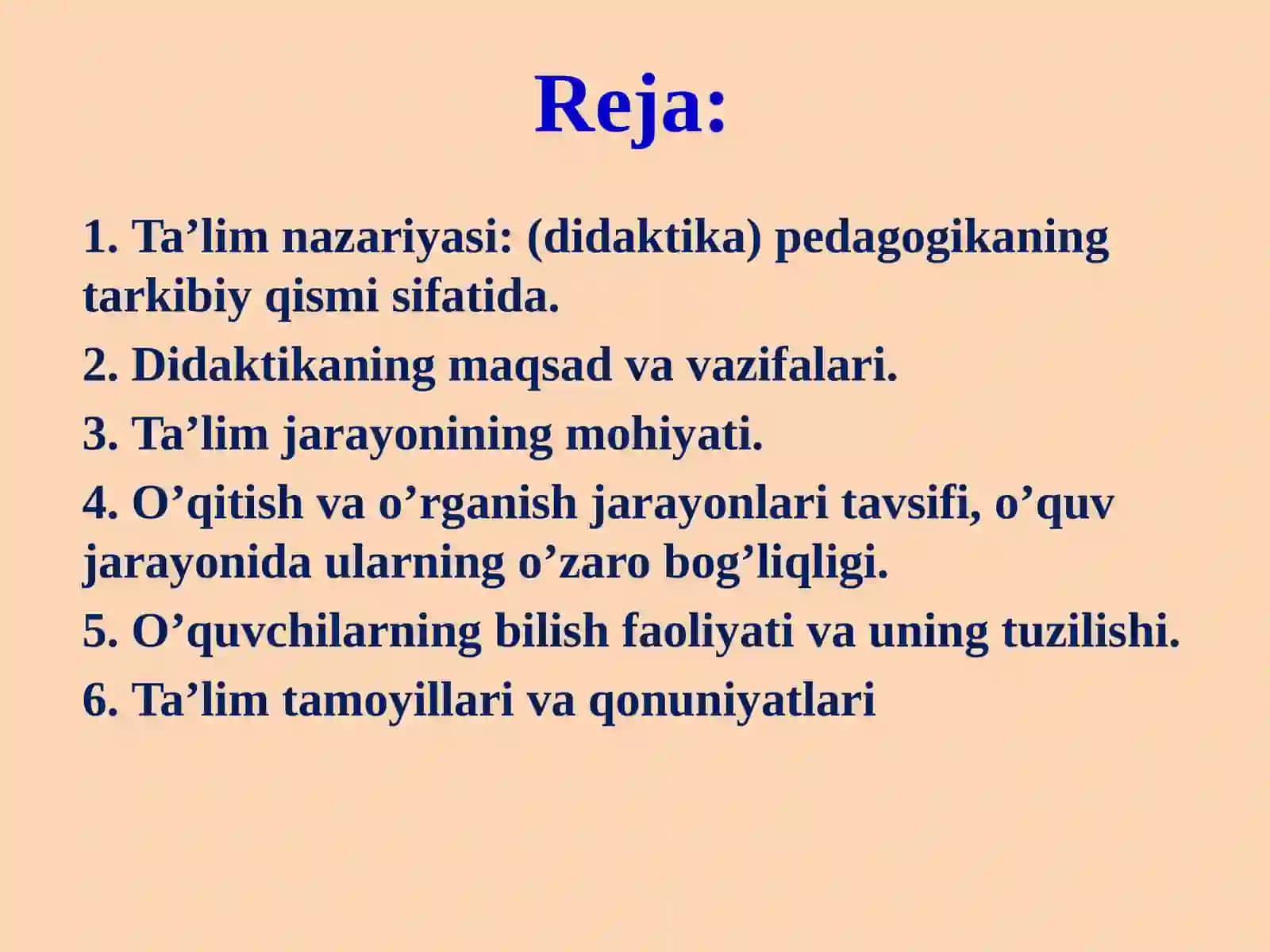 Didaktika – pedagogik ta’lim nazariyasi 2