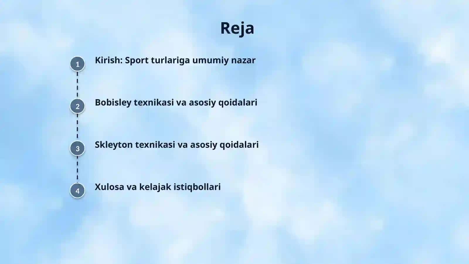 Bobisley va skleyton sport turlarining texnikasi o‘yin qoidalari. 2