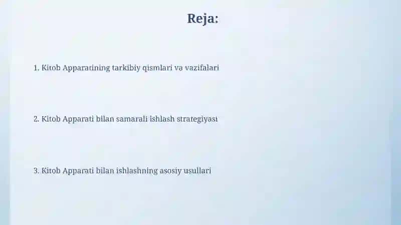 Kitob Apparati bilan ishlash 2