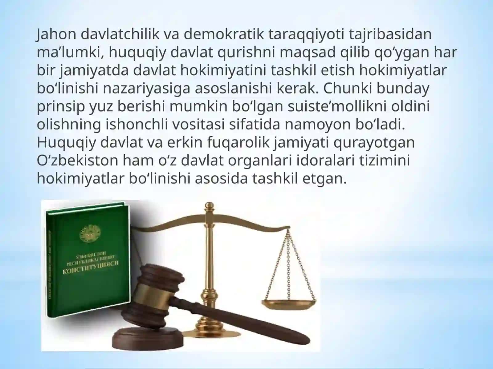 O’ZBEKISTON RESPUBLIKASIDA DEMOKRATIK HUQUQIY DAVLAT QURISH VA FUQOROLIK JAMIYATINI SHAKILLANTIRISH SHAROITIDA DAVLAT FUNKSIYALARINING O’ZGARISHI VA YANGILANISHI 2