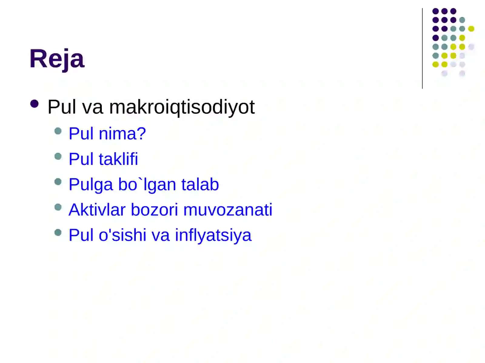 Aktivlar bozorining moliyalik tushunchasi 2