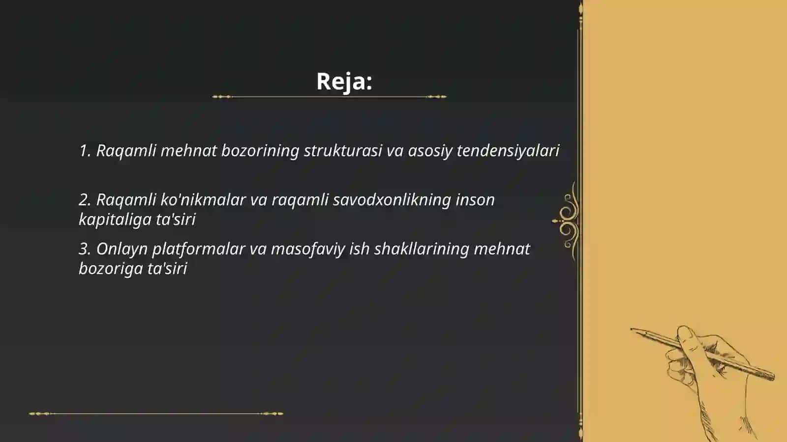 Raqamli mehnat bozori хамда Raqamli ta’lim va inson kapitali 2