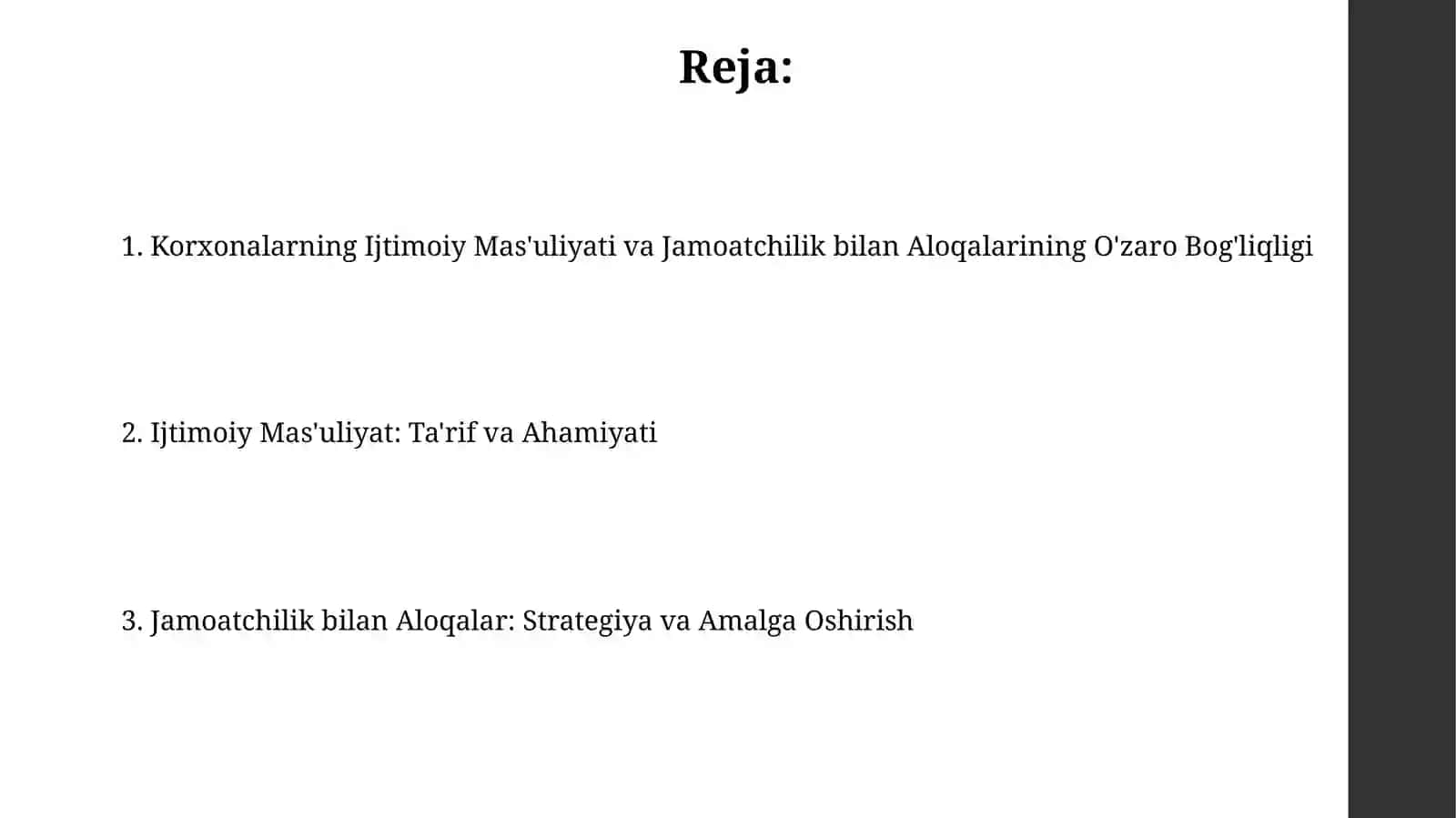 Biznesda ijtimoiy ma'suliyat va jamoat bilan aloqalar 2