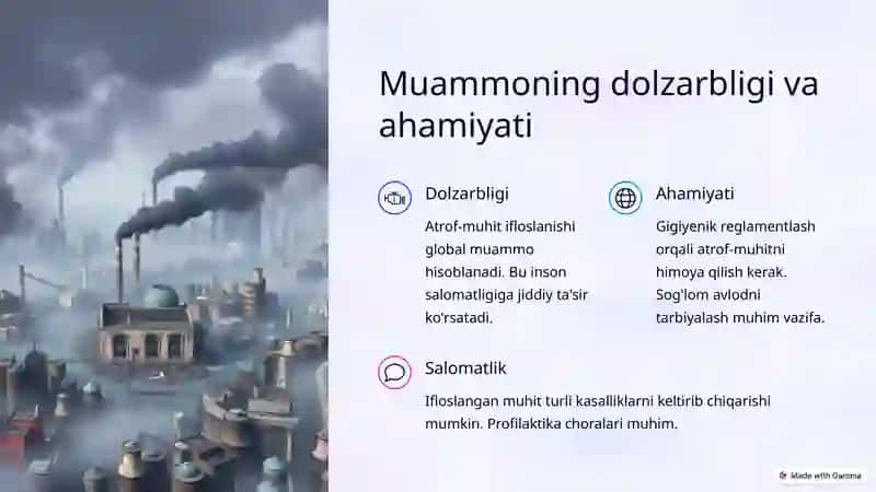 Atrof-muhit gigiyenasini tartibga solishga umumiy yondashuvlar 2