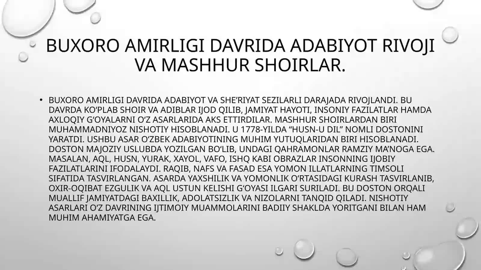 Buxoro amirligida madaniy hayot 2