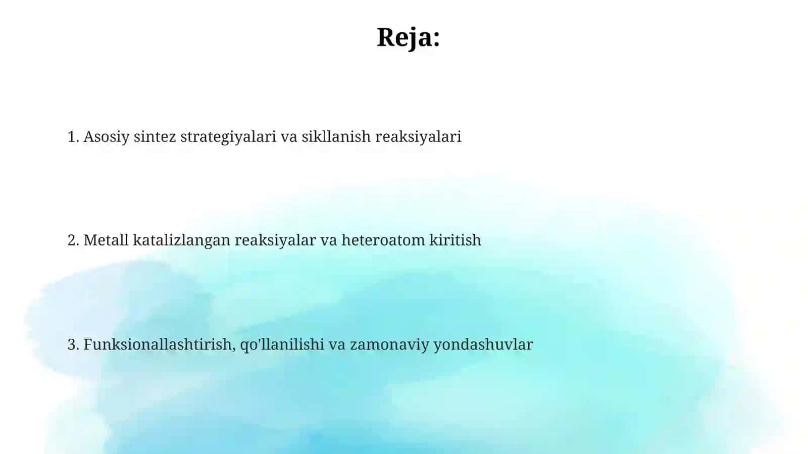 6-a'zoli geterotsikllarning ilk sintezi 2