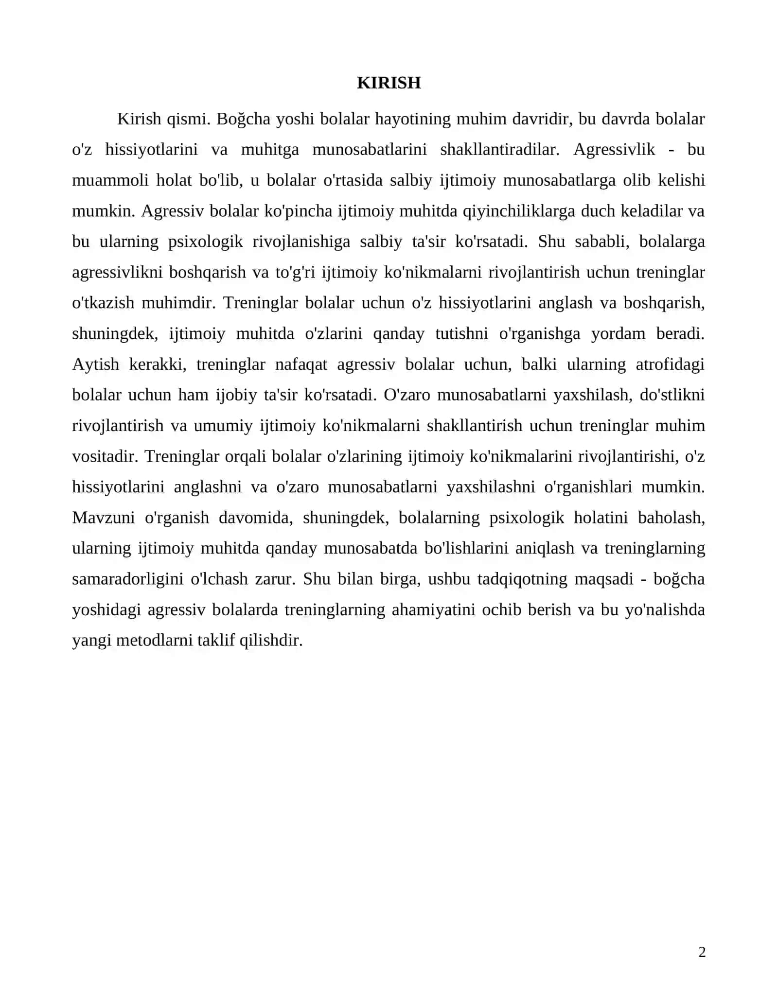 Boğcha yoshidagi agressiv bolalarda treninglarning ahamiyati 2