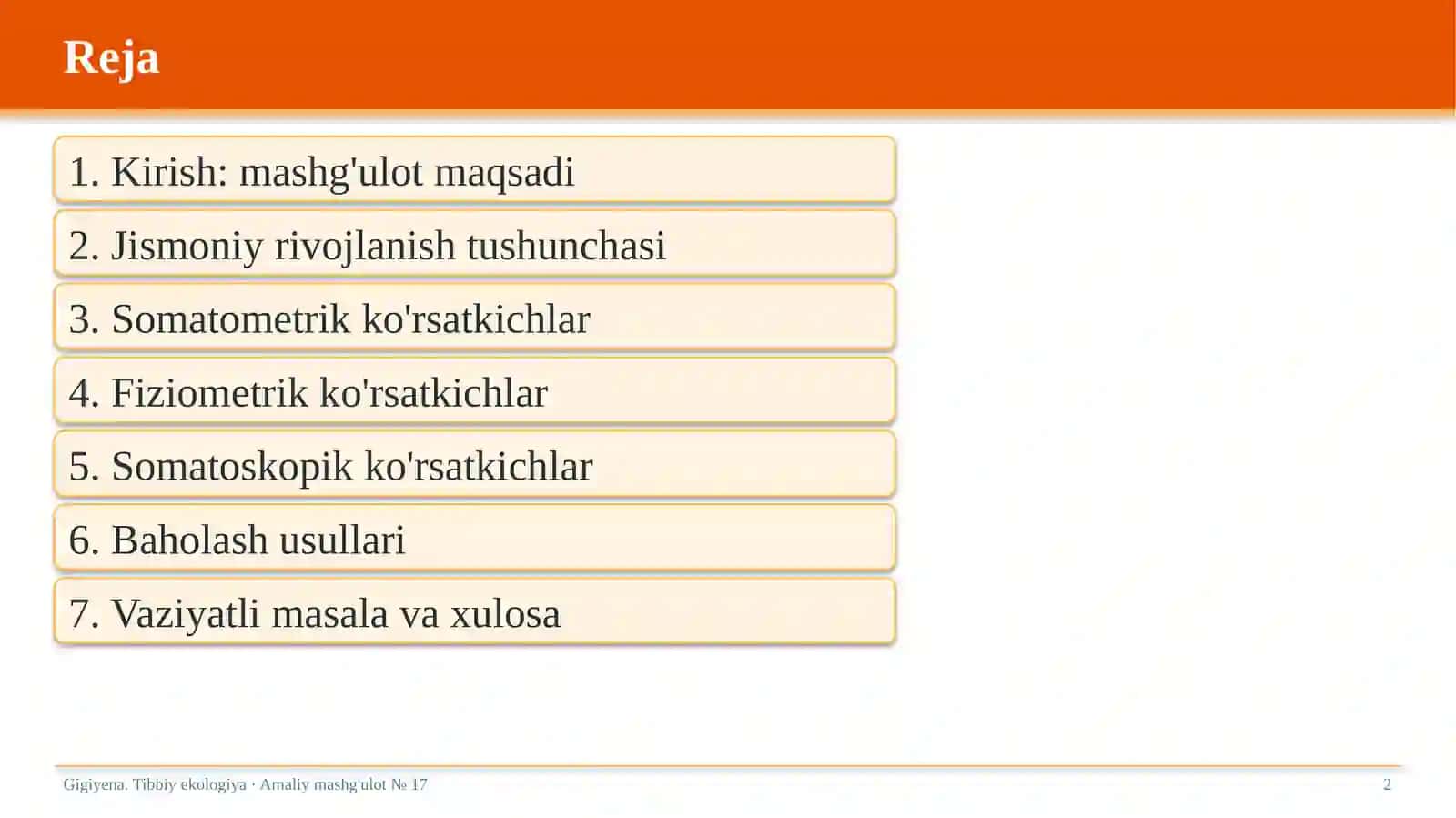 Bolalar va o'smirlar jismoniy rivojlanishini o'rganish usullari 2