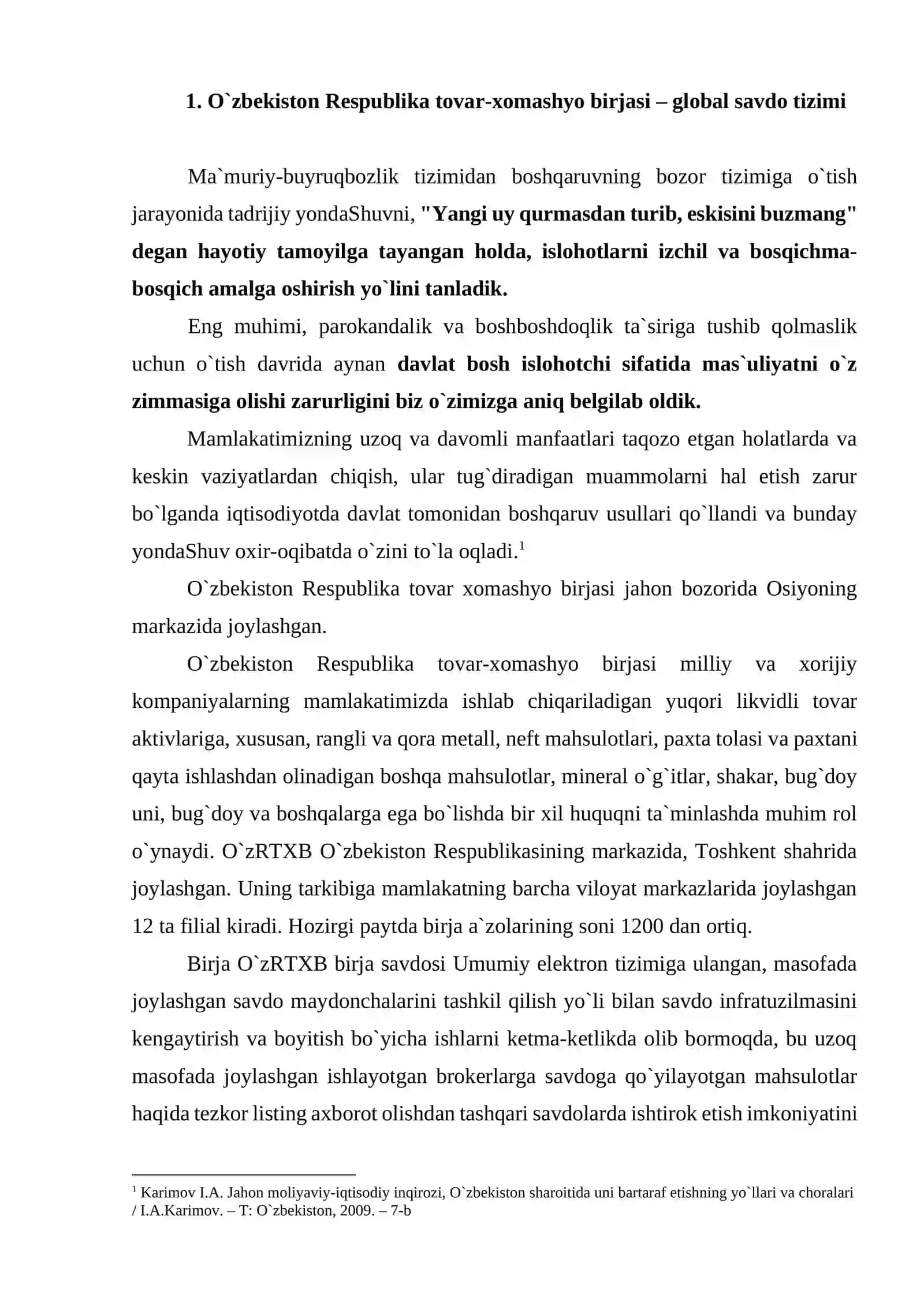 O`zbekiston Rеspublika tovar-xomashyo birjasi – global savdo tizimi 2