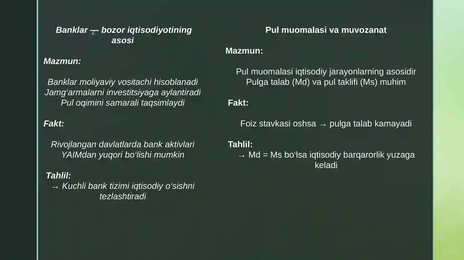 Banklar va ularning bozor iqtisodiyotidagi roli 2