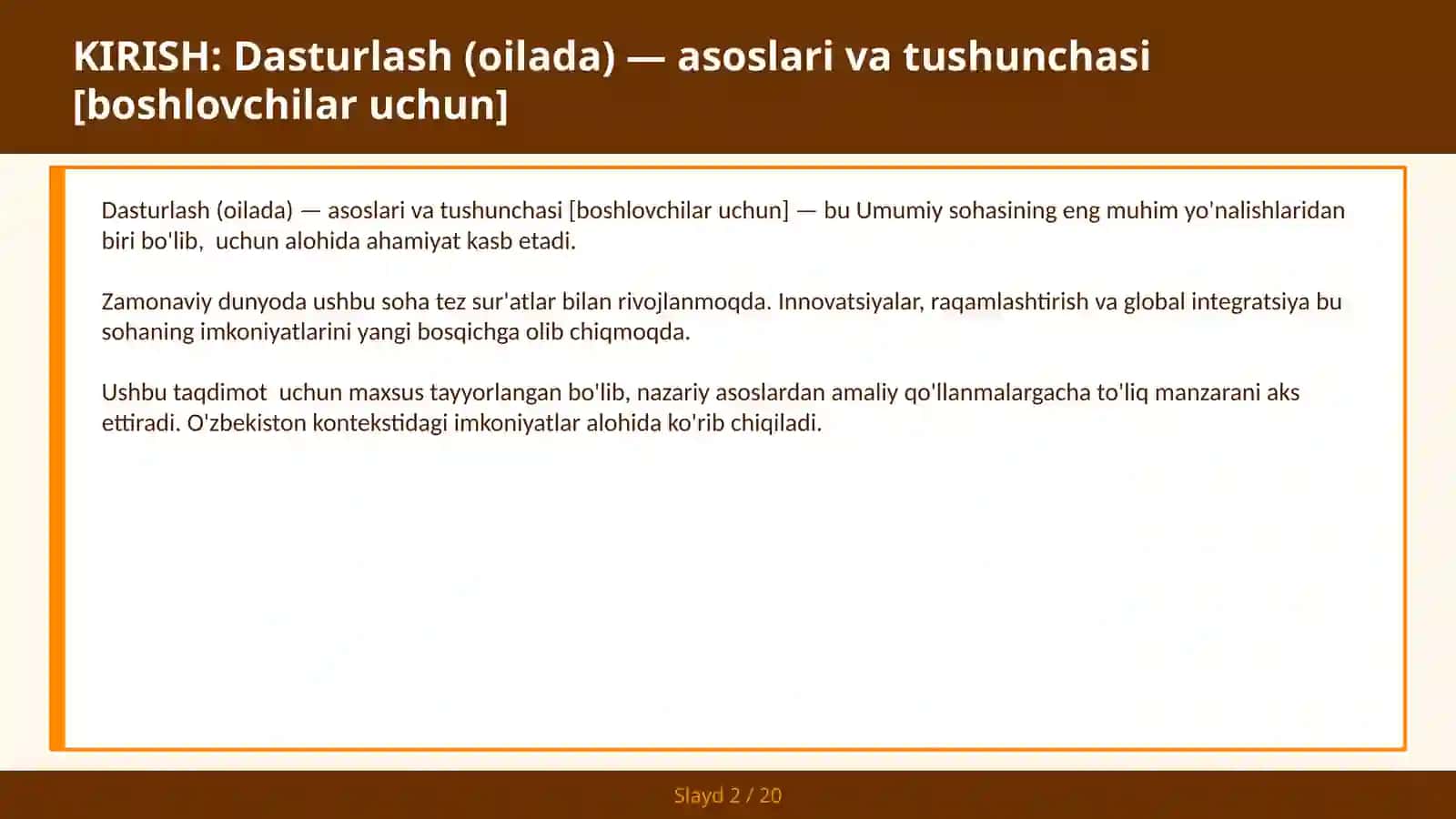 Dasturlash (Oilada) — Asoslari va Tushunchasi [Boshlovchilar Uchun] 2