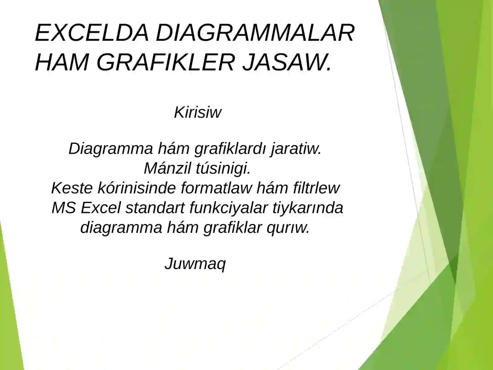 Exceldadiogrammalar ham grafikler jasaw 2