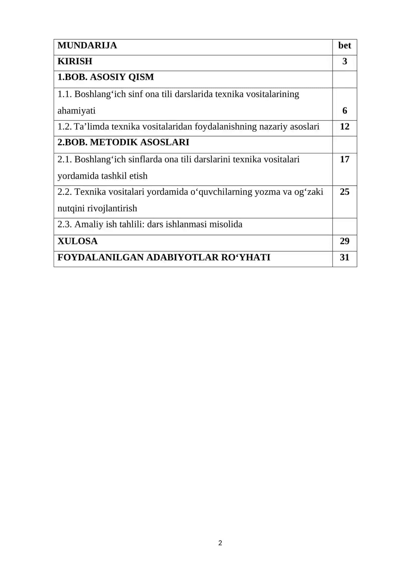 Boshlang‘ich sinf ona tili darslarida texnika vositalaridan foydalanish. 2