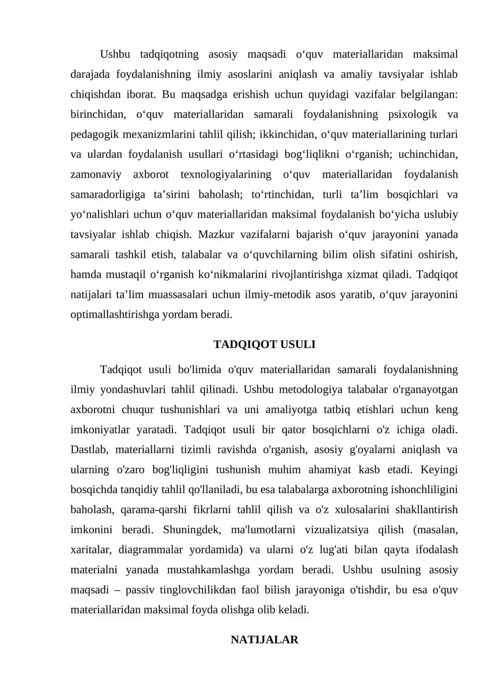 OʻQUV MATERIALLARIDAN MAKSIMAL FOYDA OLISH 2